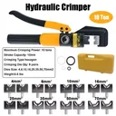 10 Ton Hydraulic Wire Battery Cable Lug Terminal Crimper Crimping Tool with 8 Dies