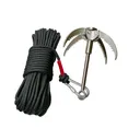 Grappling Hook Folding Survival Claw Multifunctional Stainless Steel w/66ft Rope