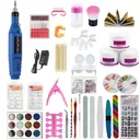 Acrylic Nail Drill Nail Art Tool DIY Nail Decor Kit Powder Glitter Sticker -Blue