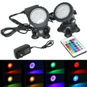 Submersible 72 LED RGB Pond Spot 2 Lights Underwater Pool Fountain +IR Remote
