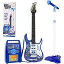 iMeshbean Electric Toy Guitar With Microphone Wired Amp AUX Blue
