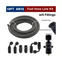 10AN Baffled Oil Catch Can w/10FT 10AN 5/8" Nylon Braided Oil Gas Fuel Line Kit