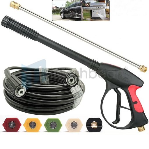 4000PSI High Pressure Car Power Washer Spray Gun Wand Lance Nozzle Tip+5800 Hose