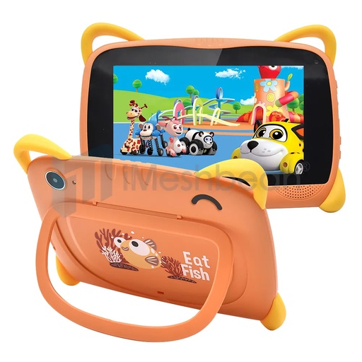 7" Kids Tablet PC Android 10 64GB Octa- Core Dual Camera WiFi Bundle Case, Orange