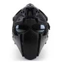 Full Face Protective Mask Tactical Airsoft Helmet with 4 Pairs Visor Goggles, Black