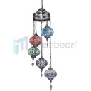 5 Globes Turkish Mosaic Lamp Chandelier Moroccan Hanging Light Handmade Swag Light Hard Wired
