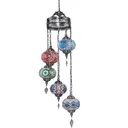 5 Globes Turkish Mosaic Lamp Chandelier Moroccan Hanging Light Handmade Swag Light Hard Wired