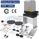 550W 3100LBS Electric Sliding Gate Opener Automatic Motor Remote Kit w/20ftChain