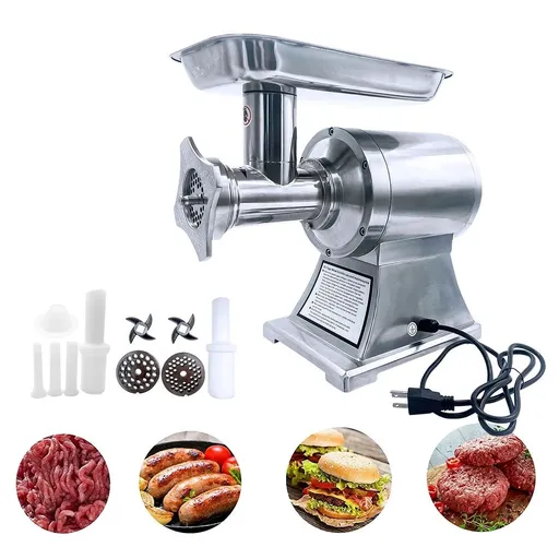 550LB/h 1100W Commercial Meat Grinder,Electric Sausage Stuffer,193RPM Heavy Duty