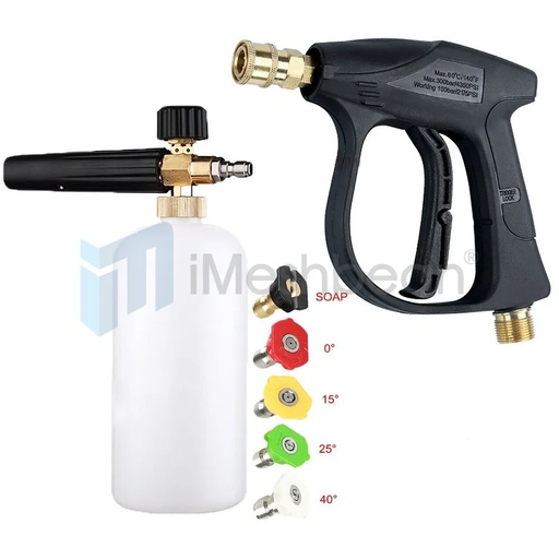 Snow Foam Lance Cannon Soap Bottle Sprayer for Pressure Washer Gun Car Wash 1/4"