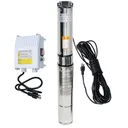 1 HP 4 inch Deep Well Submersible Pump 220V 37GPM 207FT Lift 100FT Cord 1.25 inch NPT Discharge With Control Box