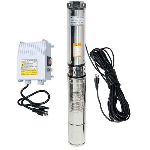 1 HP 4 inch Deep Well Submersible Pump 220V 37GPM 207FT Lift 100FT Cord 1.25 inch NPT Discharge With Control Box