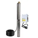 1 HP 3 inch Deep Well Submersible Pump 110V 13GPM 247FT Head 100FT Cord Stainless Steel