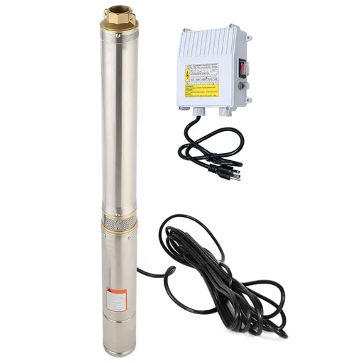 1 HP 3 inch Deep Well Submersible Pump 110V 13GPM 247FT Lift 100FT Cord 1.25 inch NPT Discharge With Control Box
