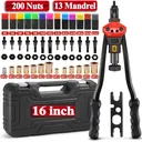 Rivet Nut Gun Kit Rivnut Setting Tools Nut Setter Tool Hand Blind Riveter 16"