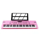 61 Keys Keyboard Piano Kids Electronic Digital Piano With Built-In Speaker Microphone Stand and Power Supply Pink