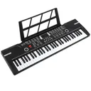 61 Keys Keyboard Piano Kids Electronic Digital Piano With Built-In Speaker Microphone Stand and Power Supply Black