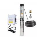 1 HP 4 inch Deep Well Submersible Pump 110V 35GPM 207ft Head 100FT Cord Stainless Steel With Control Box