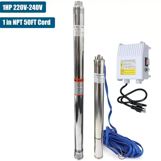 [PU22484] 1 HP 2.5 inch Deep Well Submersible Pump 220V 13GPM  311FT Lift 50FT Cord 1 inch NPT Discharge With Control Box