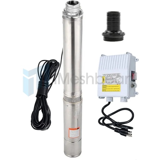 [PU08042] 1HP 4"Deep Well Submersible Pump 200' 33GPM 110V Stainless Steel w/ Control Box