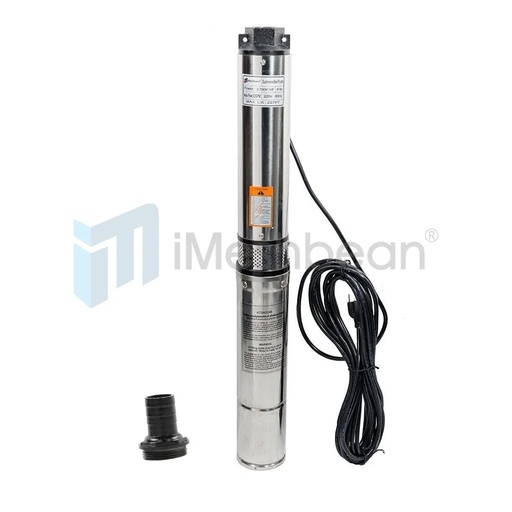 [PU07089A] 1 HP 4 inch Deep Well Submersible Pump 220V 33GPM 207ft Head Stainless Steel