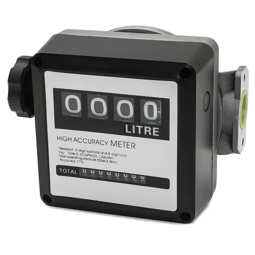 [PU05894] FM-120 4 Digital Diesel Gasoline Fuel Petrol Oil Flow Meter Counter Gauge