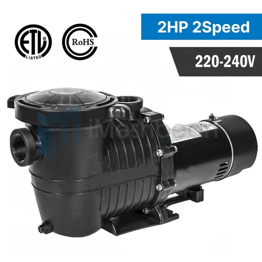[PU06241C] 2HP 2 Speed 230V High-Flo IN-GROUND Swimming Pool Pump Motor Strainer