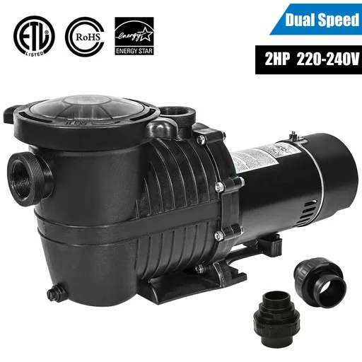 [PU06241C-07065] 2HP 2 Speed Inground Swimming Pool Pump 230V 5520GPH 79FT Head Lift 1.5" NPT Connectors
