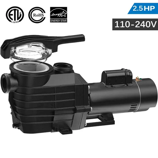 [PU06456B] 2.5HP Inground Swimming Pool Pump 110-240V 9000GPH 98FT Head Lift 2" NPT Connectors