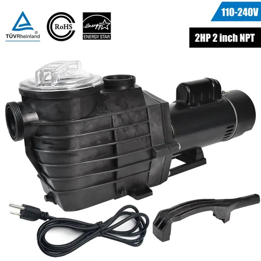 [PU06457] 2HP Inground Swimming Pool Pump 110-240V 6500GPH 85FT Head Lift 2" NPT Connectors