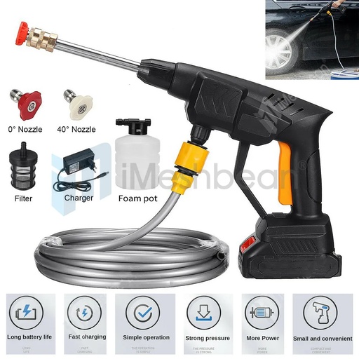 [PQ09214] Cordless Pressure Washer Portable Power Cleaner 435 psi / 10A Battery & Charger