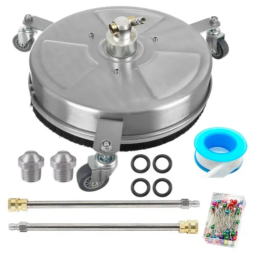 [PQ08900] 15" Pressure Washer Surface Cleaner with 3 Wheels, Stainless Steel Power Broom