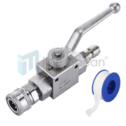 [PQ07429] 3/8" Ball Valve for Pressure Washers Max 4500 PSI 3/8" fitting Female Out