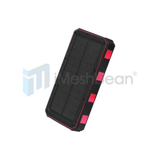 [PB08138] 900,000mAh Solar Power Bank Charger Portable External Battery LED Light, Red
