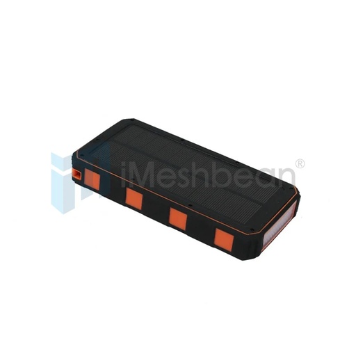 [PB08139] 900,000mAh Solar Power Bank Charger Portable External Battery LED Light, Orange