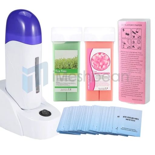 [WH09725] Depilatory Roll on Wax Heater Roller Warmer Hair Removal Kit