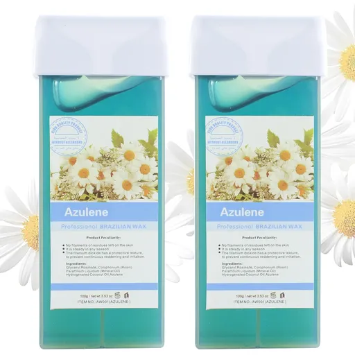 [WH07921*2] 200g Azulene Roll On Wax-Wax Heater Roller Depilatory Roll on Wax Warmer Cartrid