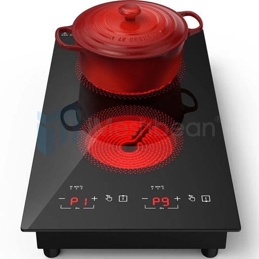 [KZ09700] Electric Induction Cooktop 2 Burner Ceramic Glass Stove Top Touch Control