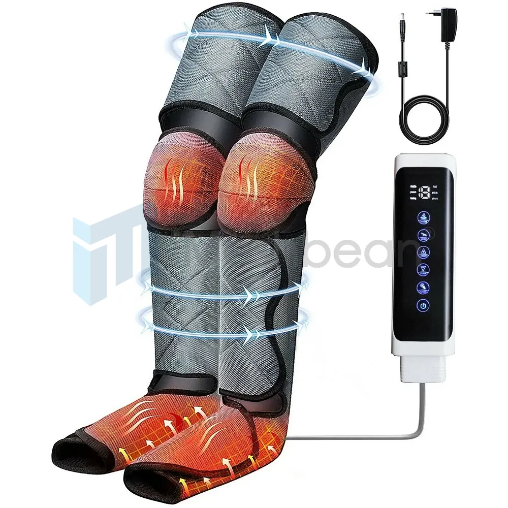 Full Leg Calf Foot Massager Air Compression Heating Boots Circulation ...