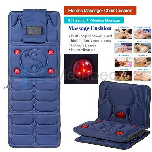 Massage Mat, iMeshbean Back Heating Pad Full Body Massage Pad, 9 Vibrating  Motors, Shoulder Back Leg Massager for Pain Relief