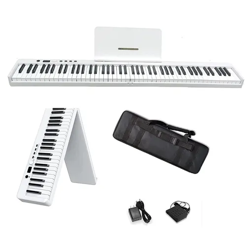 [KD20116] 88 Key Piano Keyboard Beginner Electric Digital Piano With Semi Weighted Keys Power Supply Pedal and Bag