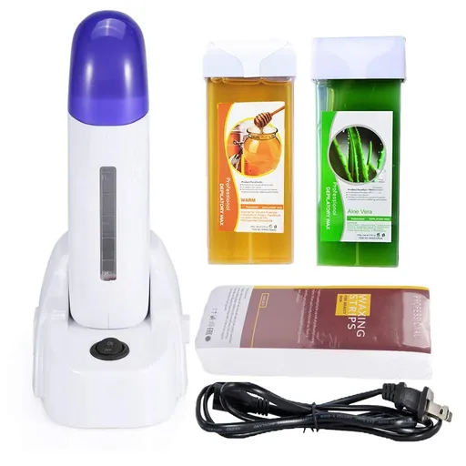 [WH08029] iMeshbean Depilatory Roll on Wax Heater Roller Warmer Cartridge Strips Hair Removal Kit