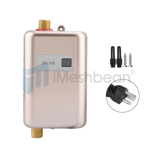 [KY09901] 3000W Digital Tankless Electric Instant Water Heater Shower Kitchen Wholehouse, Gold