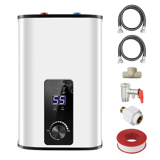[KY20276] Small Electric Tank Water Heater With Digital Display For Kitchen Bathroom Home 1500W 110V 95°F-167°F Adjustable 2.6 Gallon 10L