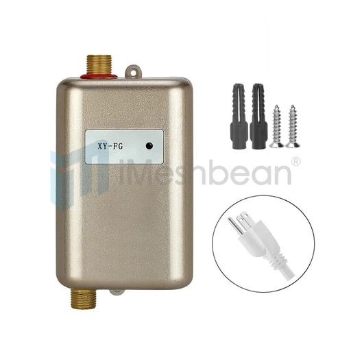 [KY09689] 3000W Tankless Electric Instant Hot Water Heater Shower Kitchen Wholehouse 110V, Gold