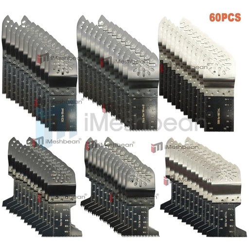 [GJ08214] 60PCS Metal Wood Universal Oscillating Multitool Quick Release Saw Blades Kit