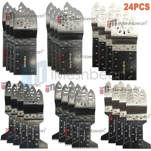 [GJ08213] 24PCS Dewalt Multi Tool Oscillating Saw Blades For Fein Multimaster Makita Bosch