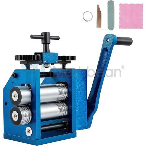 [KR09987] Manual Combination Rolling Mill Machine 4.4" 112MM Square Half Round Press Jewel