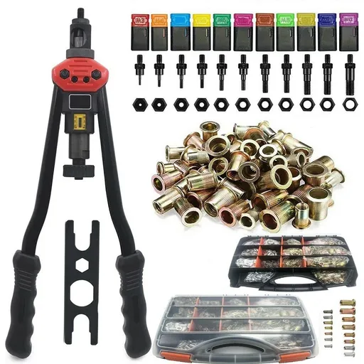 [KR08193-GJ08115] 1310pc Riveter Gun Auto Rivet Tool Stainless Steel Nuts Insert Tools Mandrel Kit