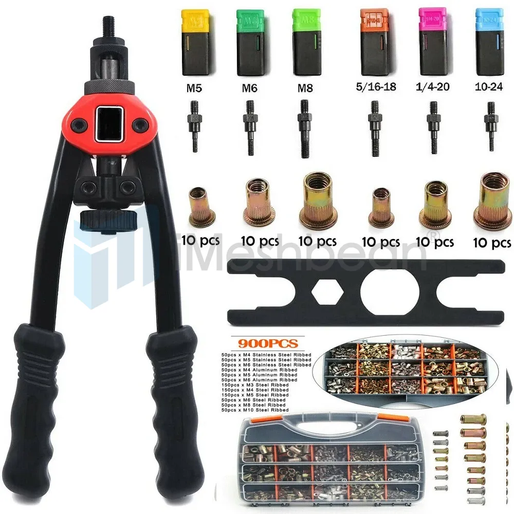 960pcs Rivet Gun Kit Rivnut Thread Setting Tool Nut Setter NutSert ...